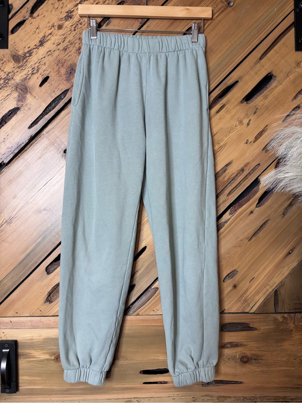 Brandy Melville Sage Green Elastic Waist Joggers